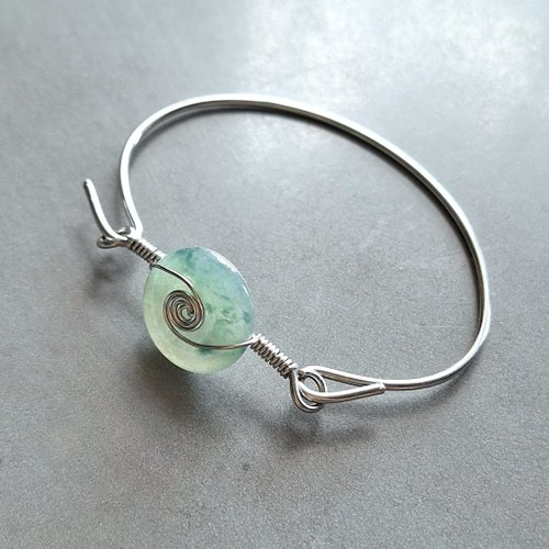 翡翠百貨 jade store handmade × 天然緬甸翡翠平安扣 × 不銹鋼手鈪手鐲貴妃鐲