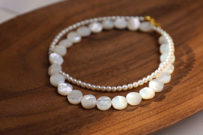 Half Pearl Necklace - Necklaces - Gemstone White