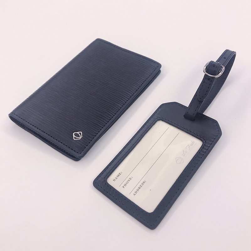 【La Fede】Leather anti-theft passport holder + luggage tag discount combination - Passport Holders & Cases - Genuine Leather Multicolor