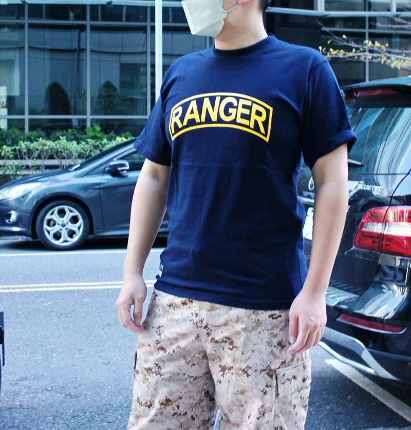 J-TECH│遊騎兵特戰部隊T恤 Size:M│MIT 純棉│下側名條 - 男 T 恤 - 棉．麻 藍色