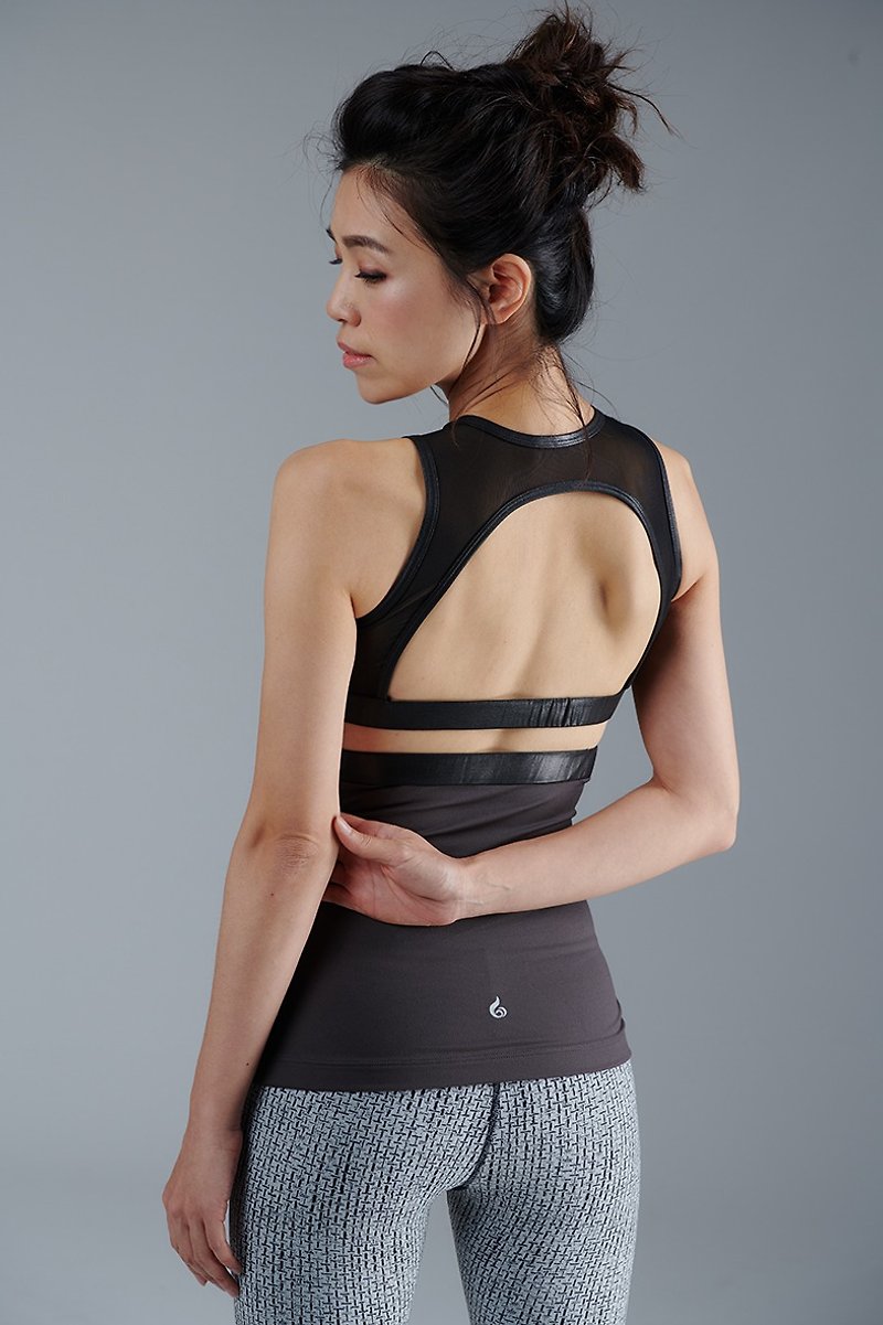 【Off-season sale】Ula Tank - Bistre - Women's Yoga Apparel - Polyester 