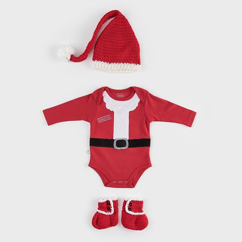 Super Christmas Baby Gift Set (Makeup + Cap + Knit Boots) Christmas Exchange Gifts - ของขวัญวันครบรอบ - ผ้าฝ้าย/ผ้าลินิน สีแดง