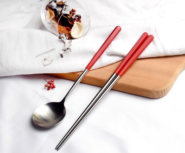 Chinese Stainless Steel Chopsticks and Spoon Set Romantic Tableware Best Gift 