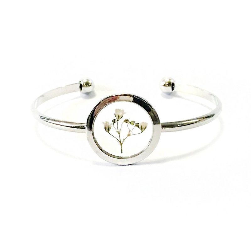 Silver Frame Bangle (Transparent Yahua stars bracelet) - สร้อยข้อมือ - โลหะ สีเทา