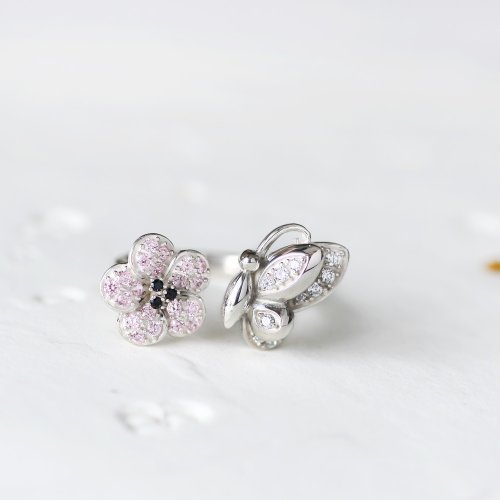 Cherry Blossoms 桜＆蝶 リング silver925