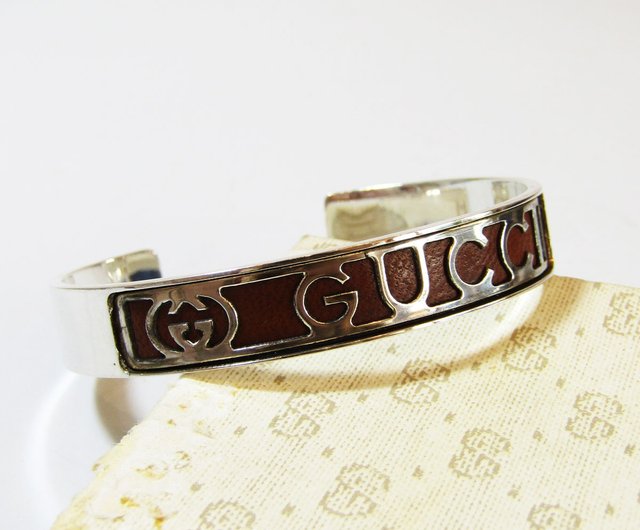 GUCCI オールドグッチ ブレスレット バングル グッチ OLD GUCCI オールドグッチ ヴィンテージ シルバー925 ブラウン