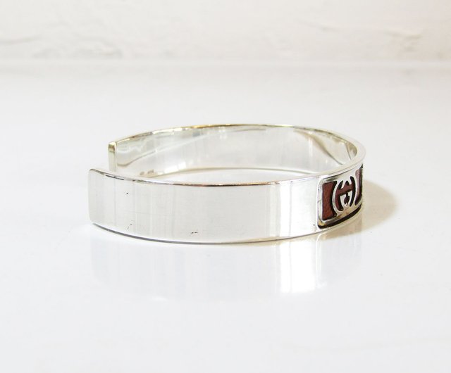 GUCCIバングルヴィンテージオールドグッチ OLD GUCCI オールドグッチ ヴィンテージ シルバー925 ブラウン