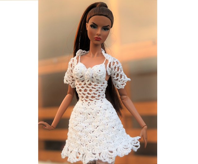 Dress, bolero handmade clothes for doll Poppy FR NuFace Barbie
