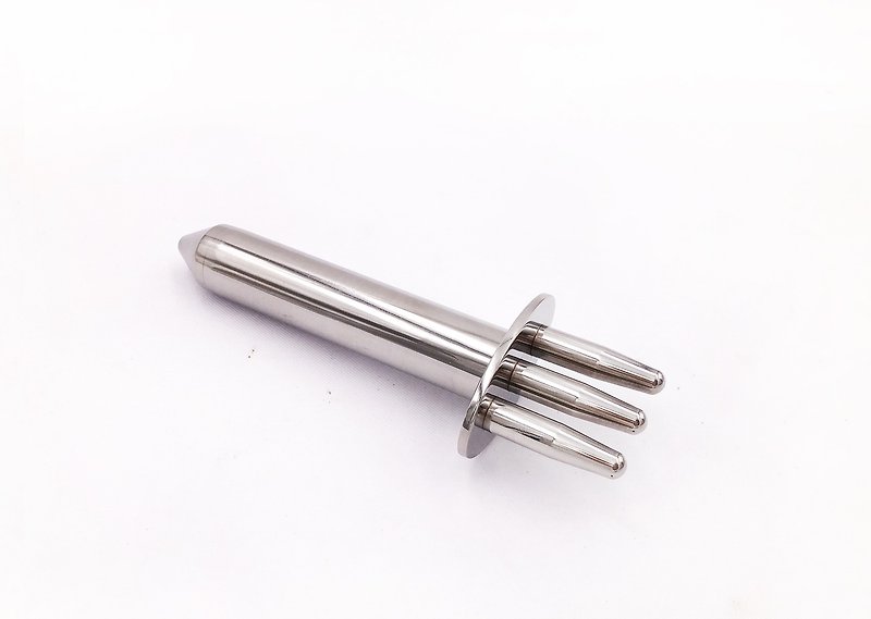 There is a magnetic vertebral tail three-pronged Stainless Steel acid discharge stick meridian massage stick without hair clipped and scraping massager - Other Furniture - Stainless Steel Silver