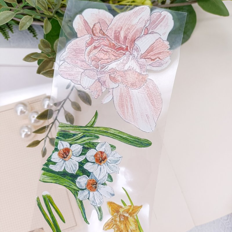 NO 122 水仙花daffodils / 紙膠帶 Masking Tape - 紙膠帶/和紙/PET - 塑膠 多色