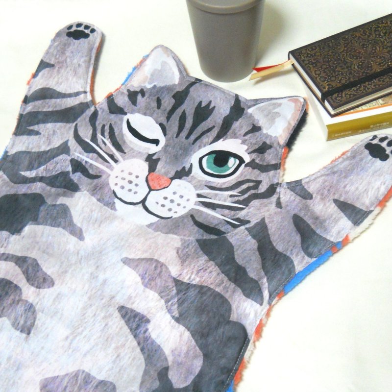 にゃんこのミニブランケット　へそ天【再販】 - 嬰兒手鍊/飾品 - 聚酯纖維 灰色