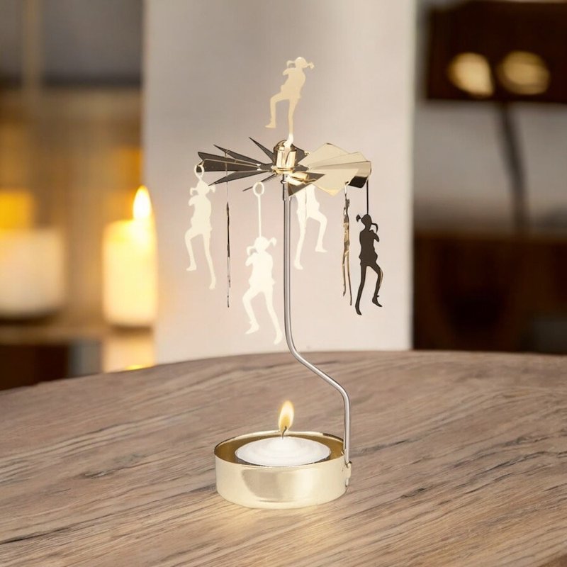 Pippi Stocking Rotating Candle Holder (With Candle) - Candles & Candle Holders - Other Metals 