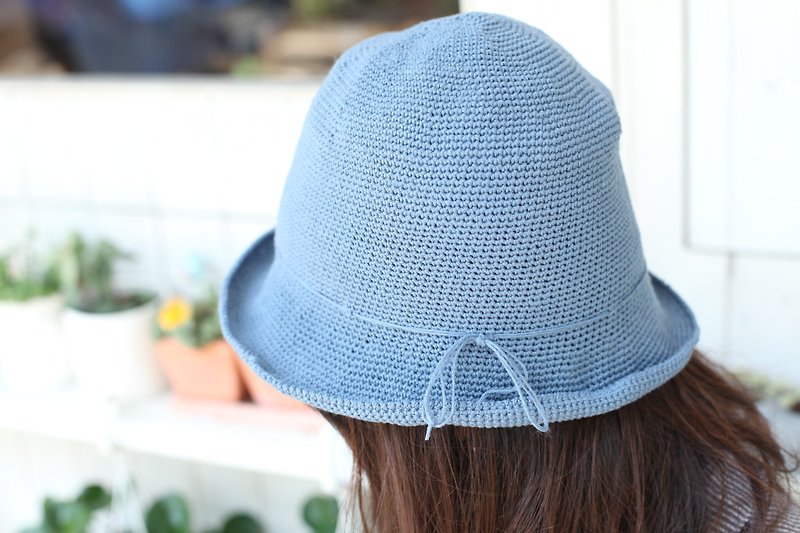 [Good day] hand-made blue sky tour knit hat / sun hat / summer essential / gift - Hats & Caps - Cotton & Hemp Multicolor
