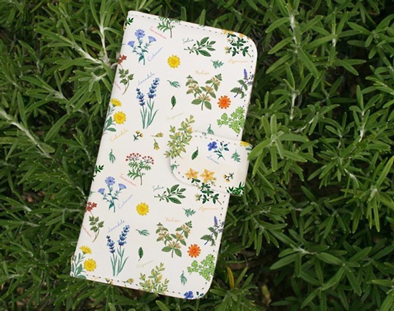 [Compatible with all models] Free shipping [Notebook type] Botanical pattern smartphone case