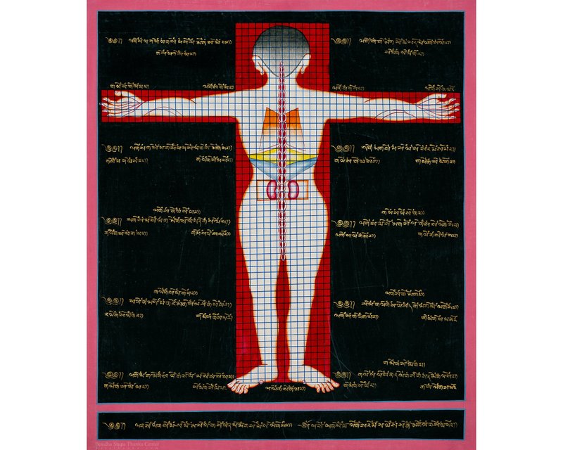 Tibetan Anatomical Chart: A Visual Guide to Holistic Healing - ตกแต่งผนัง - วัสดุอื่นๆ 