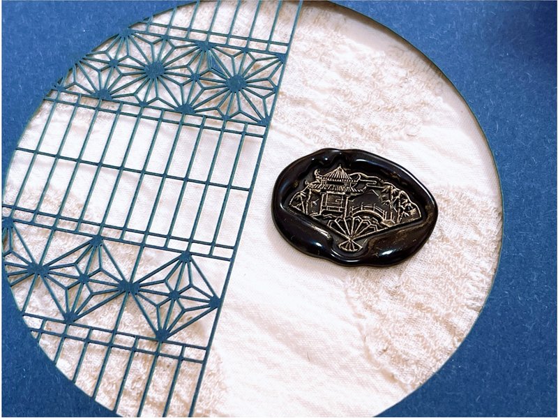 紙上江南 古風摺扇 雙層火漆封蠟印章 - 印章/印台 - 銅/黃銅 咖啡色