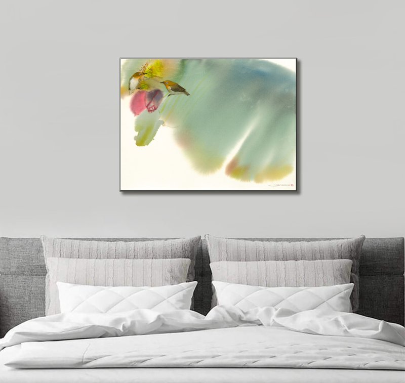 【Limited Edition】Birds, Wall Art Custom Gifts, Canvas Giclee Prints, Home Decor - Posters - Other Materials Green