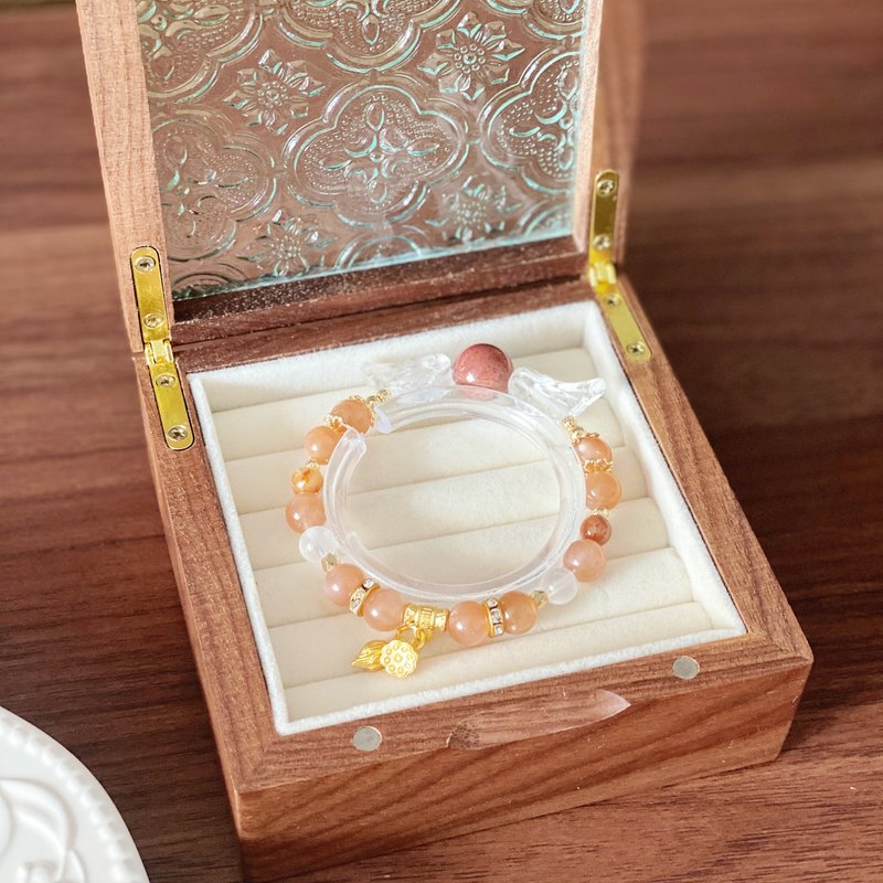 Amelia Jewelry丨布魯日的曙光丨阿拉善瑪瑙橙月光藍月光原創手鍊 - 手鍊/手環 - 水晶 橘色