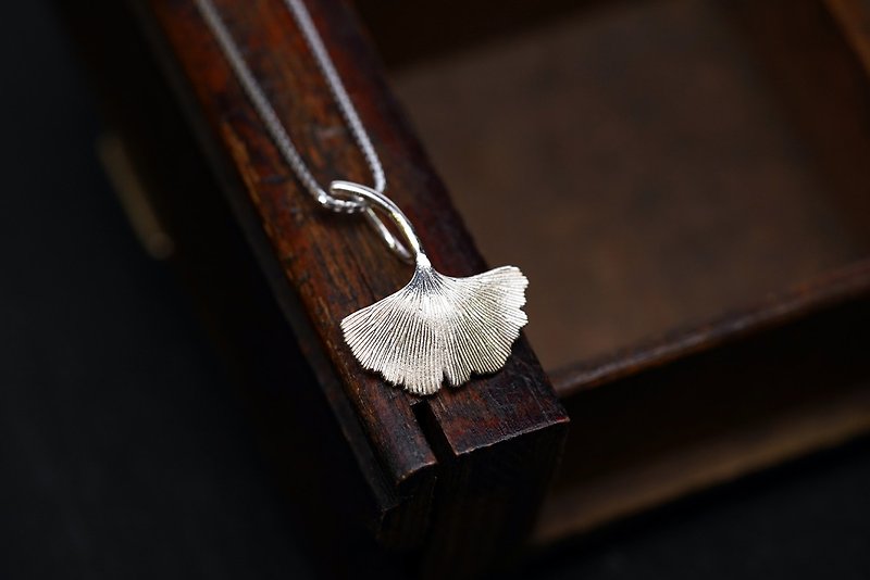 Ginko Pendant (S) - Necklaces - Sterling Silver Silver