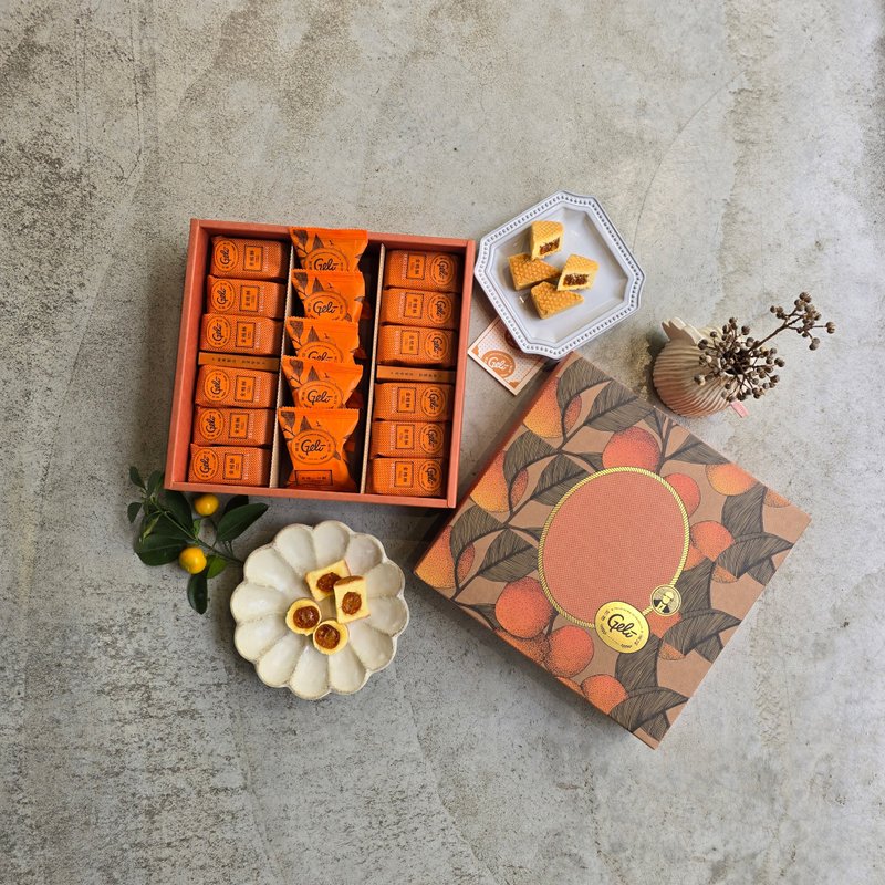 New Year Orange Gift Box MC (12 kumquat cakes + optional combination) - Comes with carrying bag - Cake & Desserts - Fresh Ingredients 