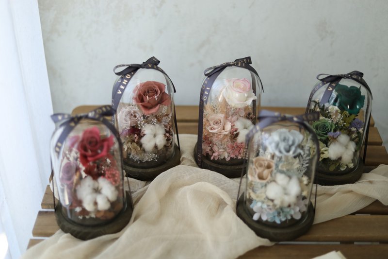 [Spot] Low-key elegant glass bell jar / Valentine's Day does not wither flowers immortal flowers dry flowers birthday - Dried Flowers & Bouquets - Plants & Flowers 