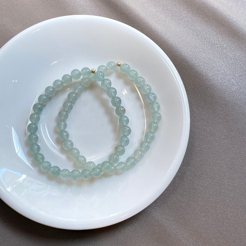 拈翠-緬甸天然A貨翡翠-冰起光晴藍翡翠手串 - 手鍊/手環 - 玉石 藍色