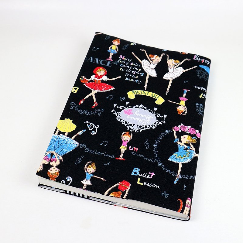 A5 Adjustable Mother's Handbook Cloth Book Cover - Ballerina Girl (Black) - Notebooks & Journals - Cotton & Hemp Black