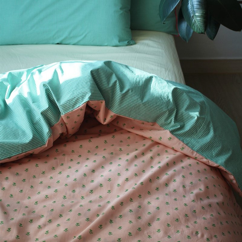 Made in korea Pink green Cotton bedding set, S D Q K size duvet cover set  被套組 - 寢具/床包 - 棉．麻 粉紅色