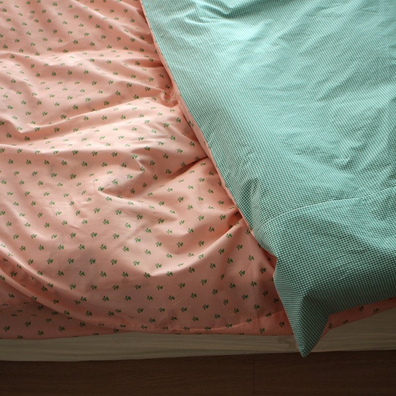 Made in korea Pink green Cotton bedding set, S D Q K size duvet cover set  被套組 - 寢具/床包 - 棉．麻 粉紅色