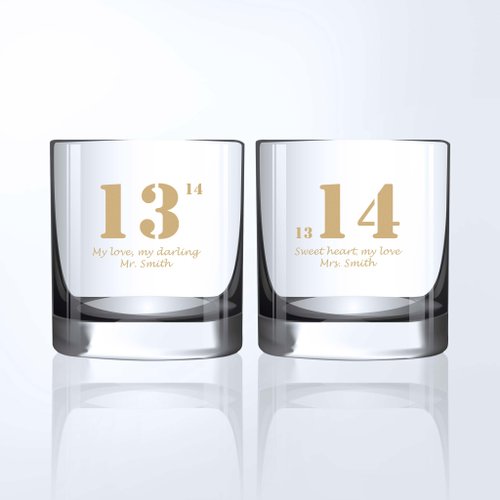 Design Your Own Wine 香港酒瓶雕刻禮品專門店 【客製化禮物 】情侶禮物訂製1314威士忌對杯|雕刻