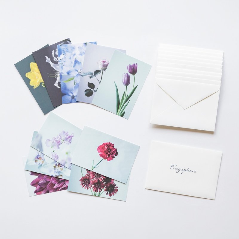 Flower lover message cards with envelopes, set of 10, postcard size FPS-001B - การ์ด/โปสการ์ด - กระดาษ 