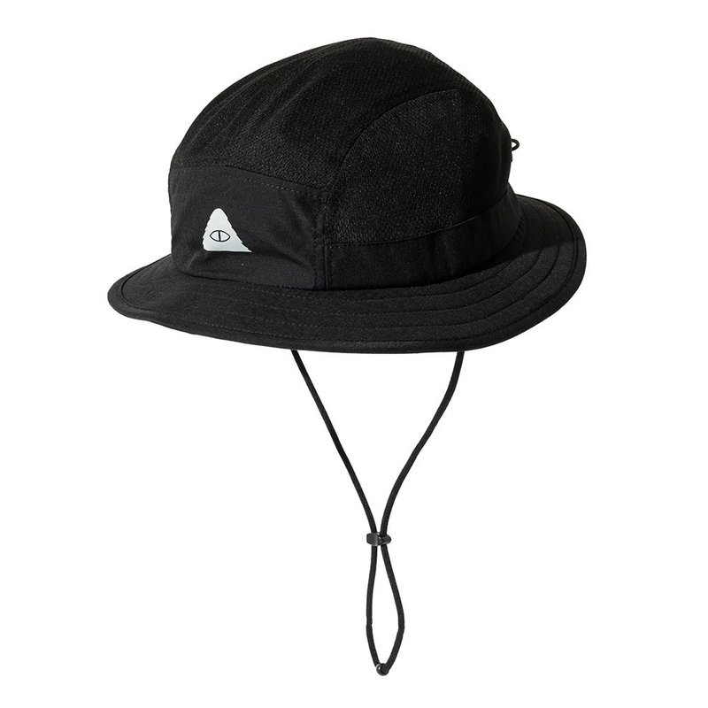 日本限定POLER DRY DRAW CORD RUN HAT 吸濕速乾束繩跑帽 / 黑 - 帽子 - 聚酯纖維 黑色