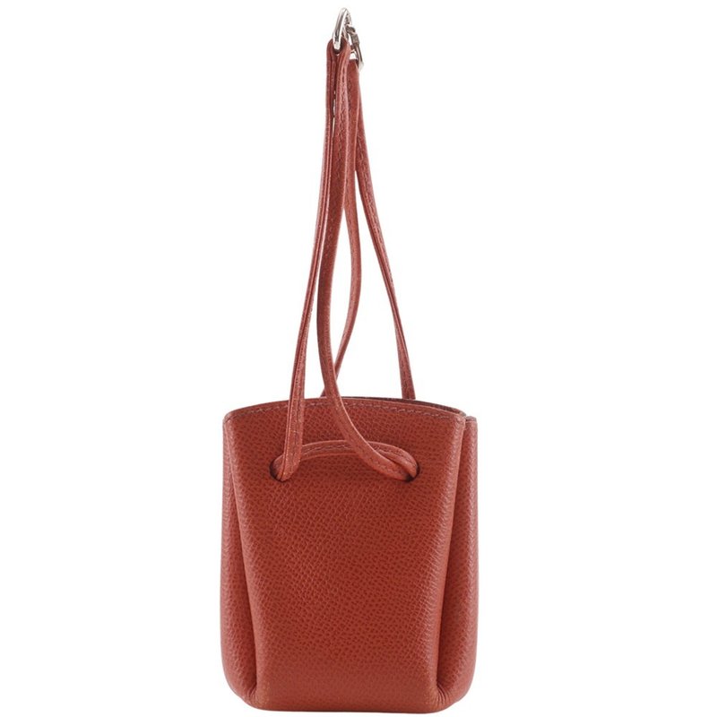 【日本直送】エルメス HERMES ヴェスパポーチ ポーチ 巾着 レザー オレンジ  レディース【中古】 - 化妝包/收納袋 - 真皮 橘色
