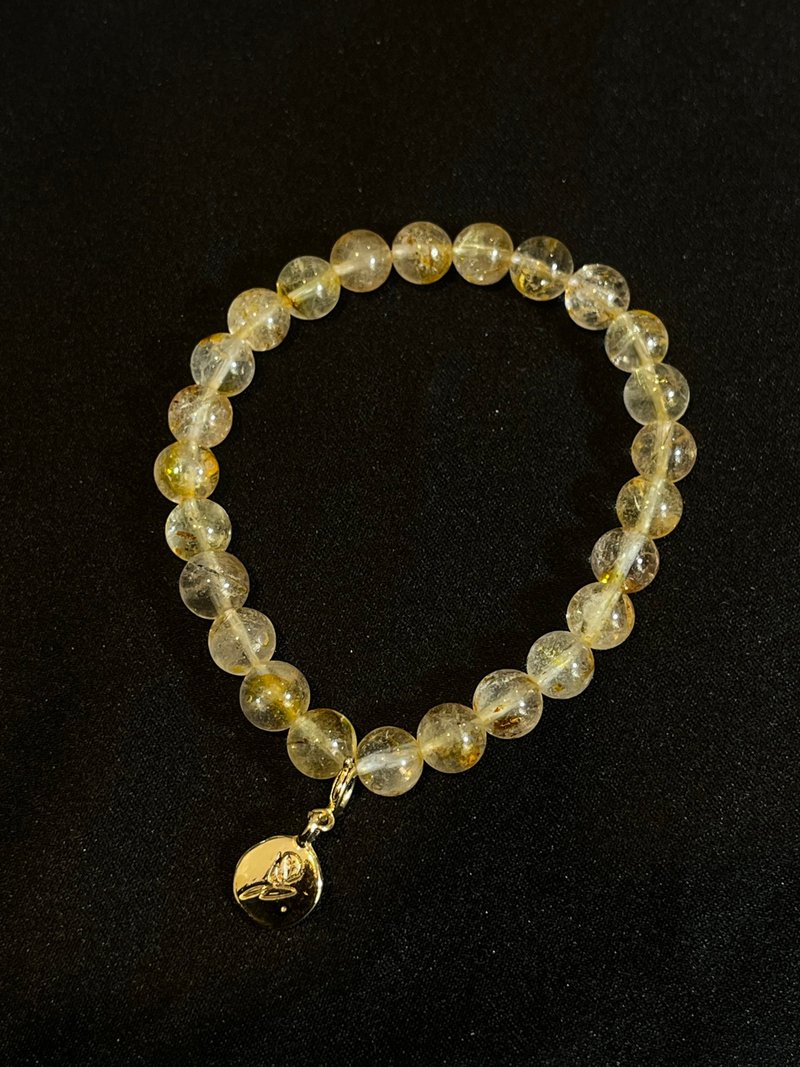 Yellow elf. Osmanthus Yellow Stone Bracelet Topaz Hand Beads Topazios - Bracelets - Crystal Yellow