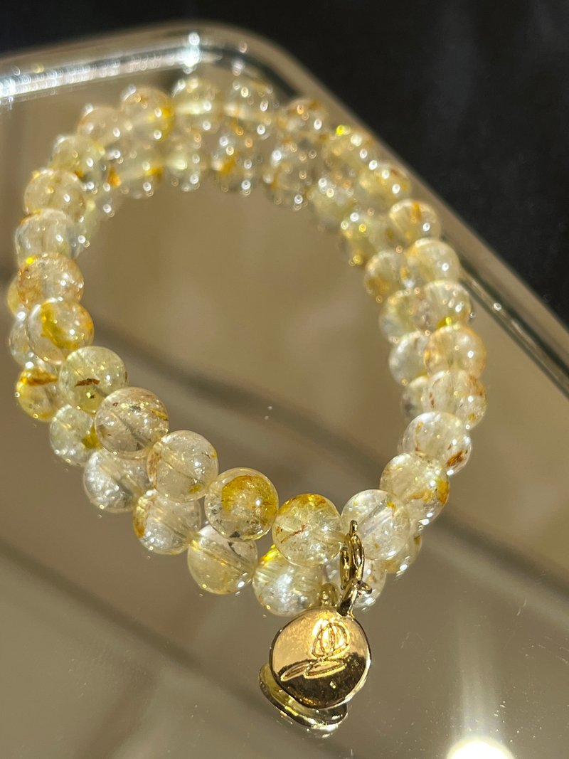 黄色の精霊。金木犀色トパーズ ブレスレット トパーズ ブレス Topazios - ブレスレット - クリスタル イエロー