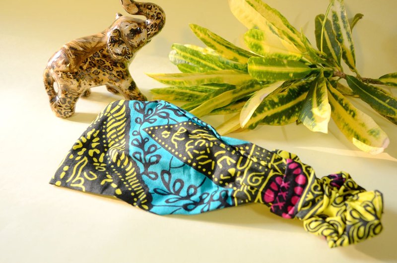 【Love in Africa】Flower cloth headband-sun-poached egg - Hair Accessories - Cotton & Hemp Green