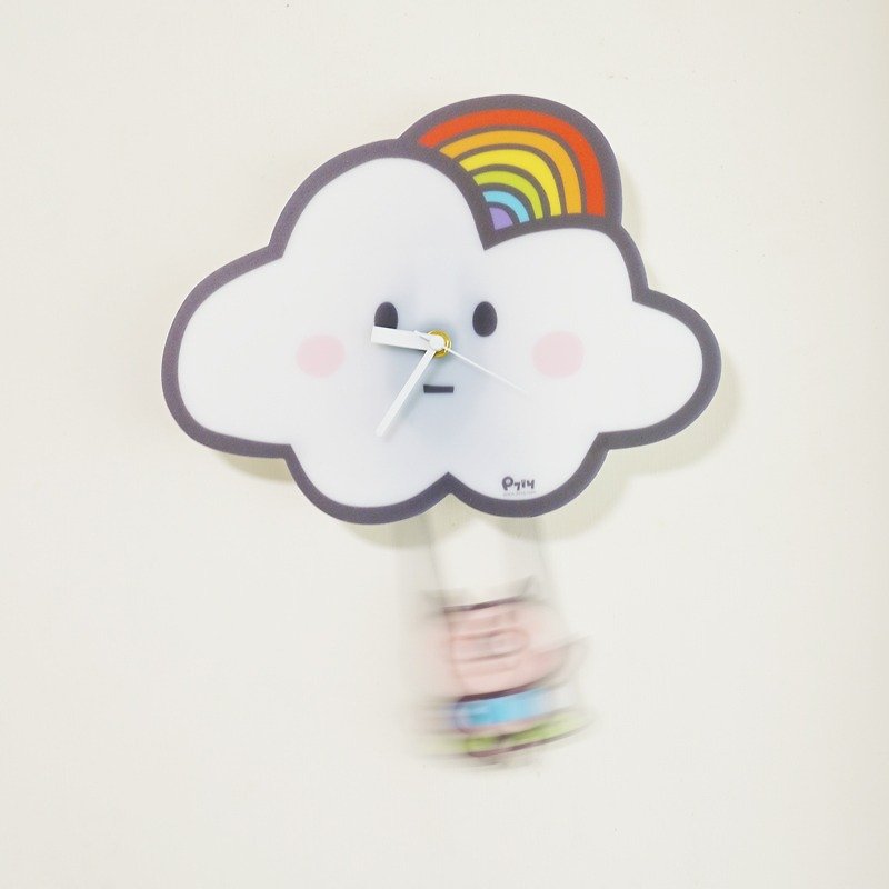 Clock_Swing swing clock on rainbow cloud_4 models - Clocks - Acrylic Multicolor