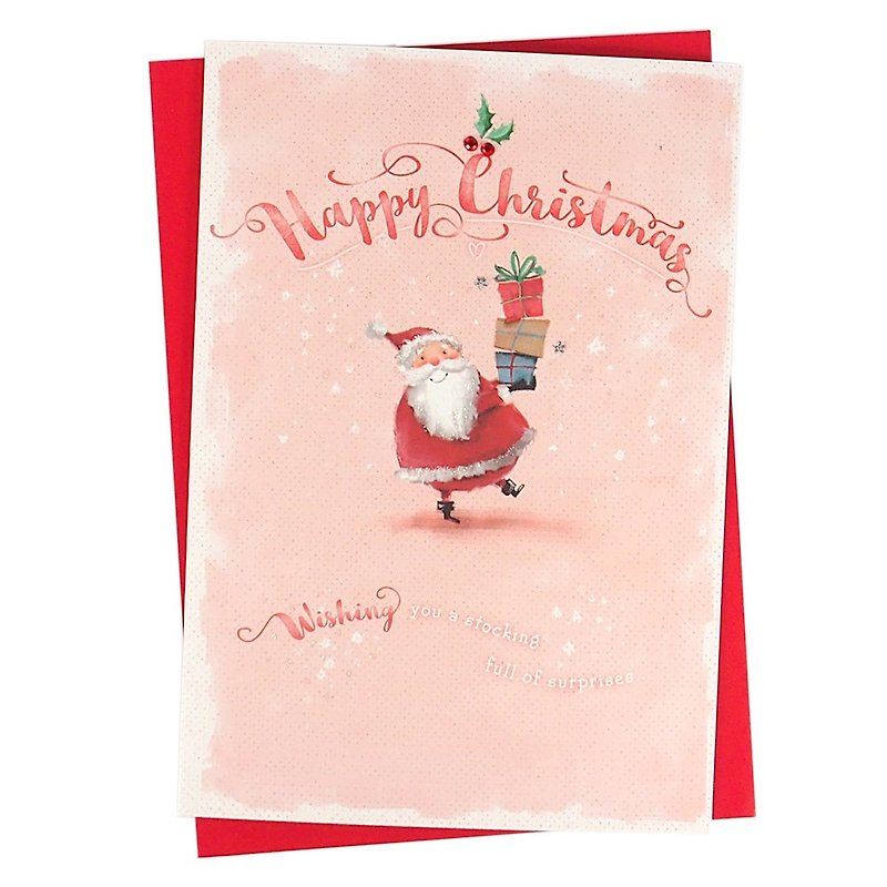 聖誕老人送禮物囉 耶誕卡片【Hallmark-卡片 聖誕節系列】 - 卡片/明信片 - 紙 粉紅色