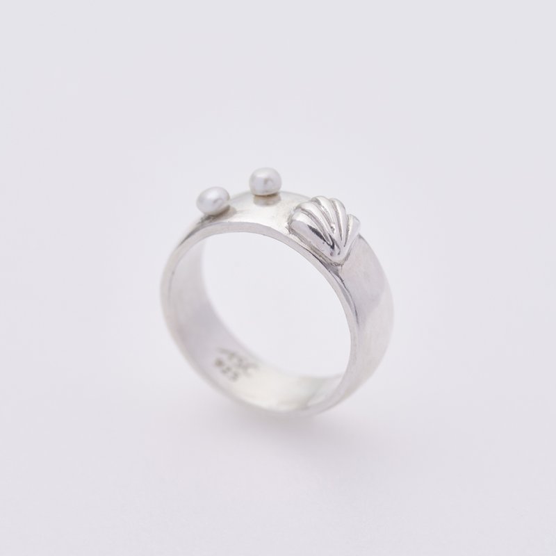 Mini shell pearl ringMini soulful water ring - แหวนทั่วไป - เงินแท้ 