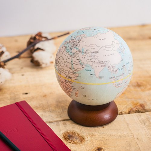 SkyGlobe地球儀專門製所 SkyGlobe 5吋新仿古藍色木座音樂鈴地球儀(中文版)-天空