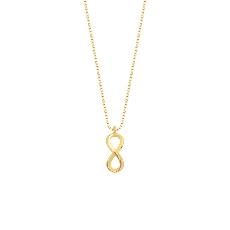Treasure Chest Gold Jewelry 9999 Gold Pure Gold Infinity 8-Character Infinity No Limit Pendant/Necklace/ - สร้อยคอ - ทอง 24 เค สีทอง