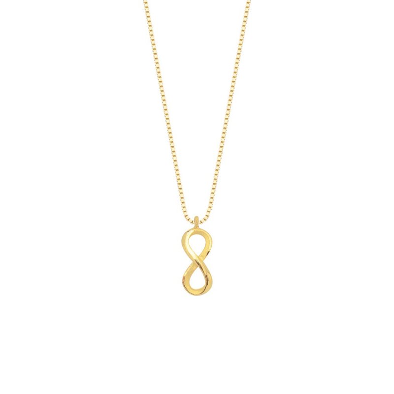 Treasure Chest Gold Jewelry 9999 Gold Pure Gold Infinity 8-Character Infinity No Limit Pendant/Necklace/ - สร้อยคอ - ทอง 24 เค สีทอง