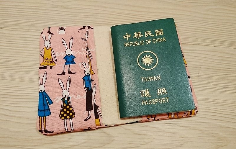Travel Passport Holder Passport Holder Mr. Bunny Miss Bunny book clothes - Passport Holders & Cases - Cotton & Hemp Multicolor