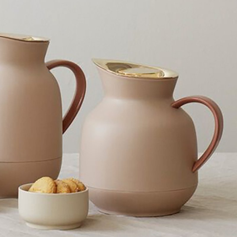 【Stelton】 Amphora 真空保溫茶壺1L-粉紅色 - 保溫瓶/保溫杯 - 塑膠 