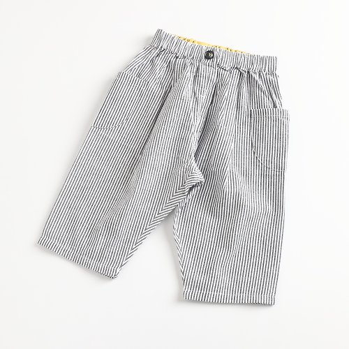 BIR自然棉麻品牌服飾 【出清優惠】條紋七分褲