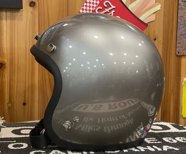 新品 AMZ 900マットグレー小型ボディガラス繊維レトロハーフヘルメット - オートバイアクセサリー