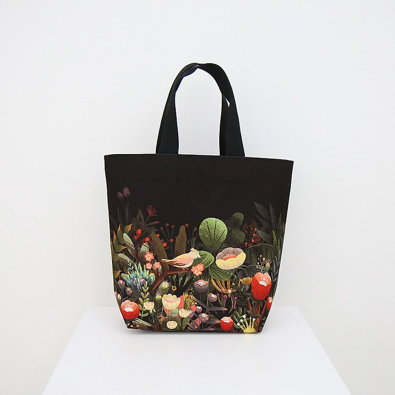 canvas bag  tote bag  | Inight garden  | 28cm x 25.5cm - Handbags & Totes - Other Materials White
