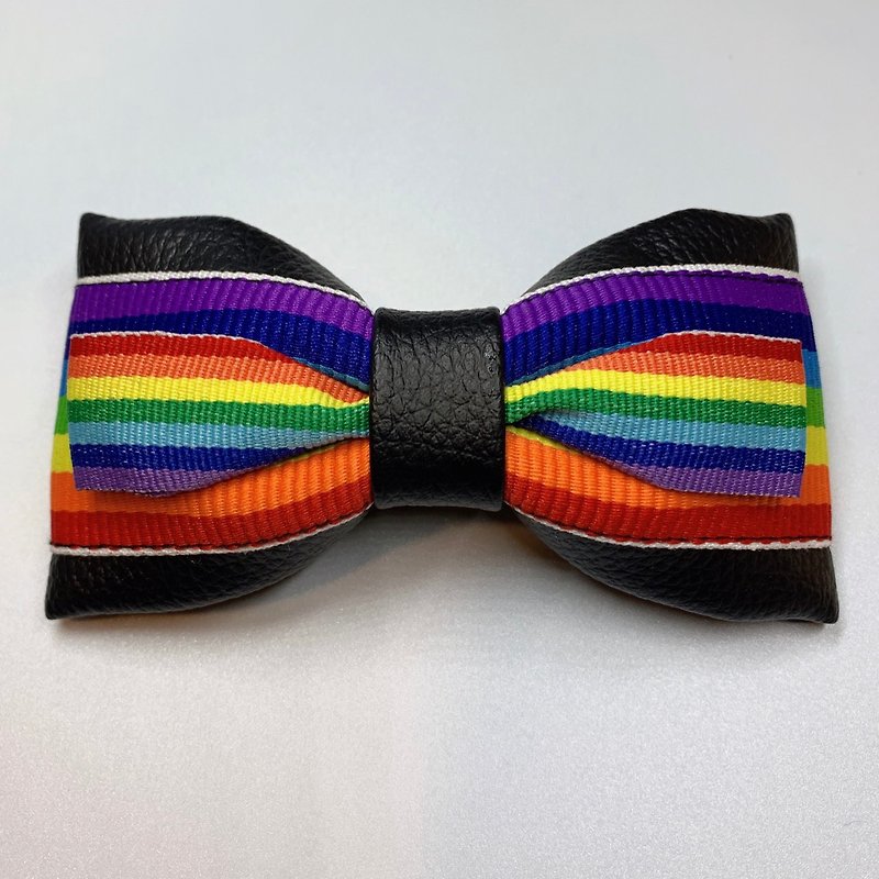 彩虹領結 abenco 、Bow tie、台灣花布、藝人穿搭、配、寵物領結 - 髮飾 - 人造皮革 多色