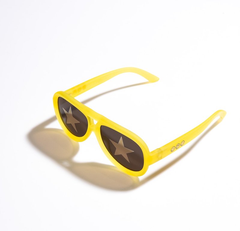 Aviator Kids Sunglasses (6+ yrs) - Yellow / Star - Other - Other Materials Yellow