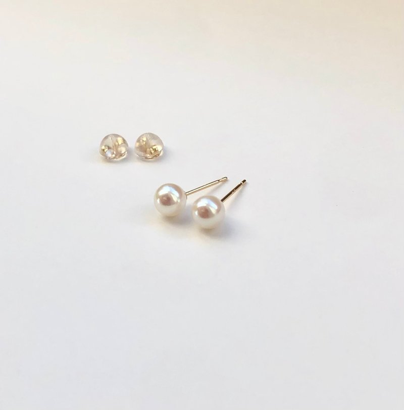 Akoya pearl earring  750 sp K18 - ต่างหู - ไข่มุก ขาว